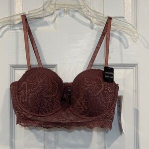 Rene Rofe Lace Bralette - Chocolate Brown